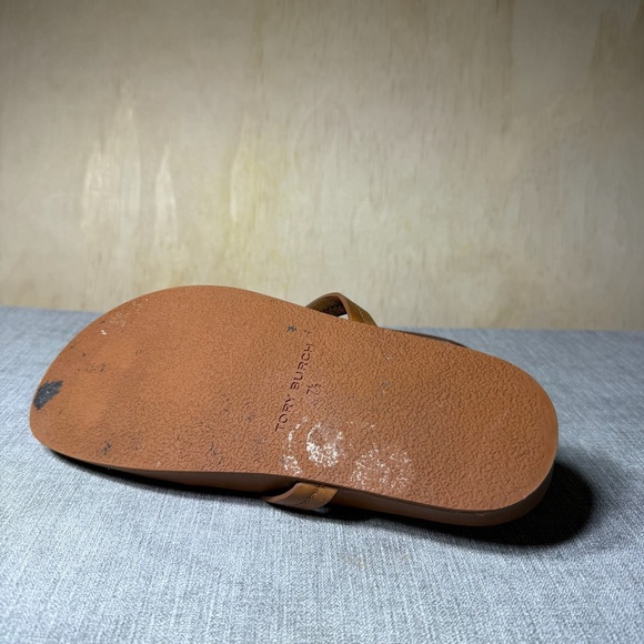 Tory Burch Miller Brown Logo Thong Sandals Size 7.5 | Casual Slide - Picture 5 of 7